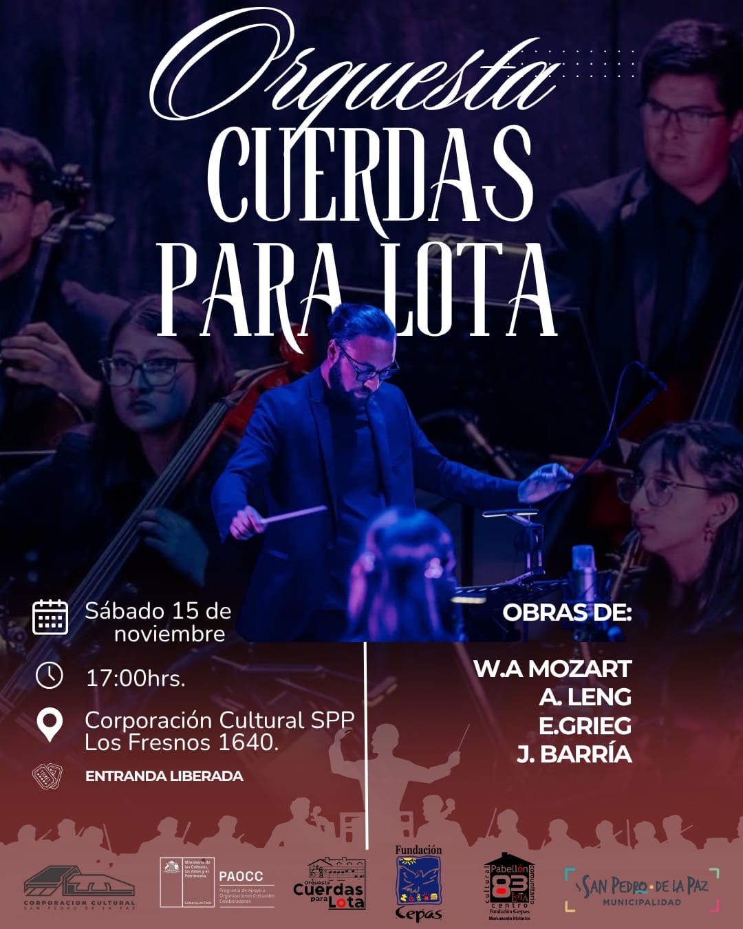 Orquesta “Cuerdas para Lota” aterriza en San Pedro de la Paz con música de compositores clásicos y contemporáneos
