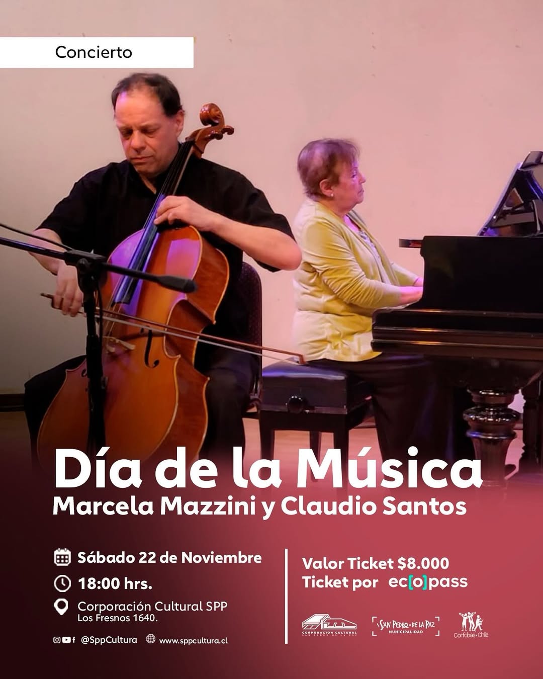 San Pedro de la Paz celebrará el Día de la Música con los maestros Marcela Mazzini y Claudio Santos