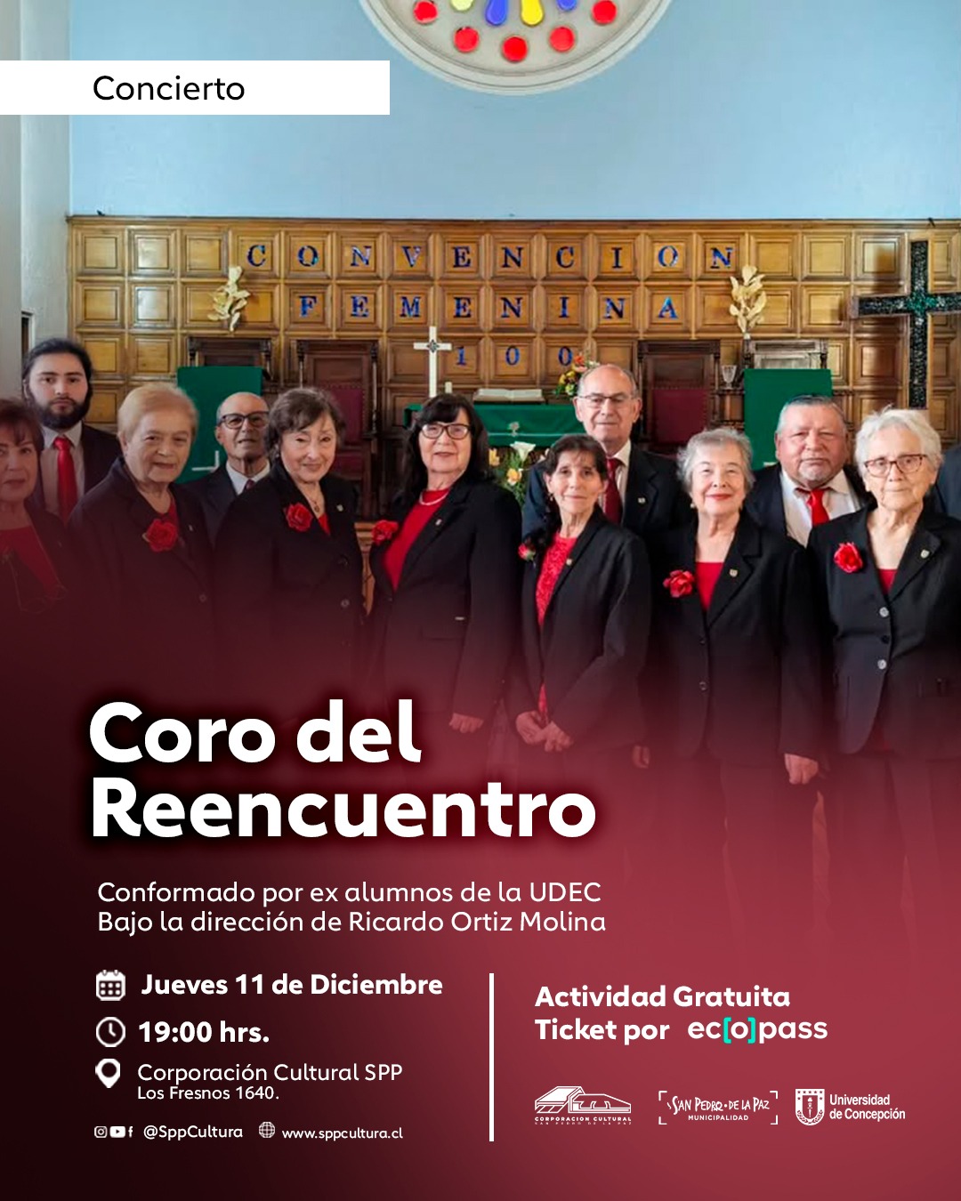 Concierto del Coro del Reencuentro se presentará en la Casa de la Cultura